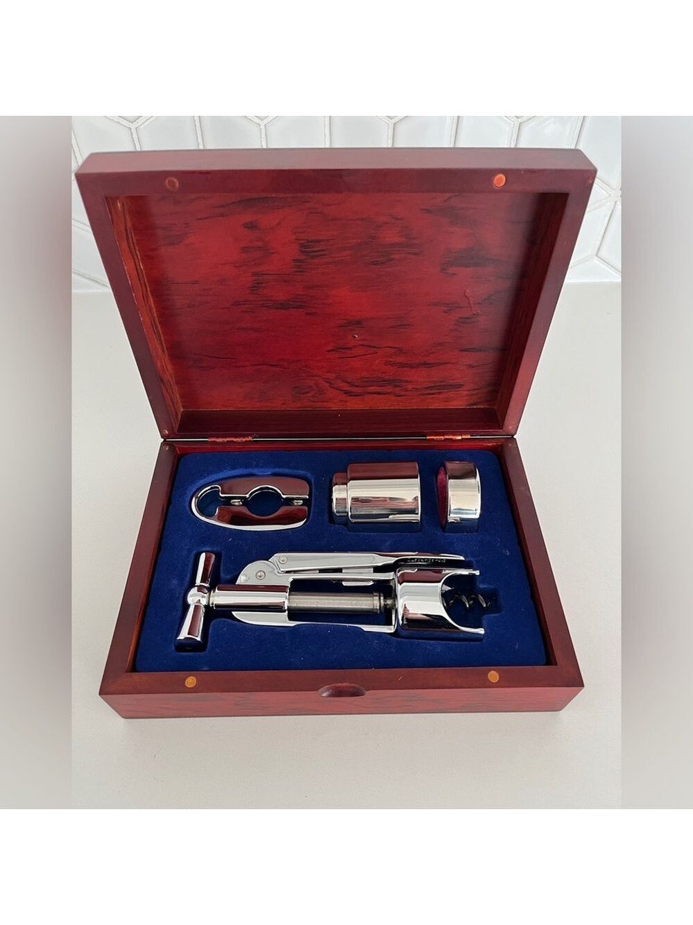 WINEMATE Wine Accessories Wooden Presentation Box Opener Foil Cutter Cap Party